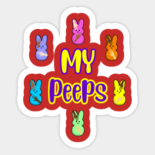 My Peeps Easter T-Shirt, cute bunnies Sticker